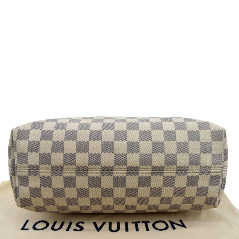 LOUIS VUITTON Graceful MM Damier Azur Hobo Shoulder Bag White - Image 8