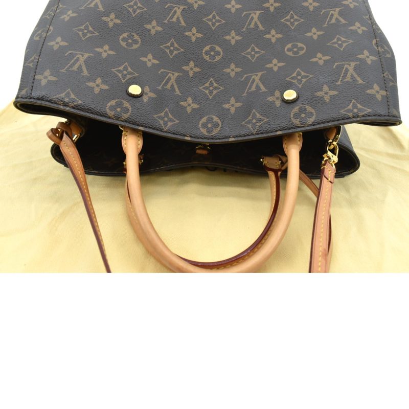 LOUIS VUITTON Montaigne GM Monogram Canvas Shoulder Bag Brown - Image 3