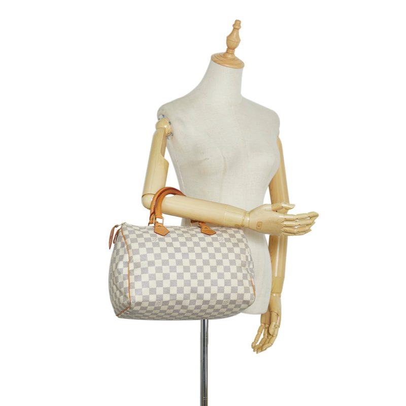 LOUIS VUITTON Damier Azur Speedy 30 Boston Bag - Image 8