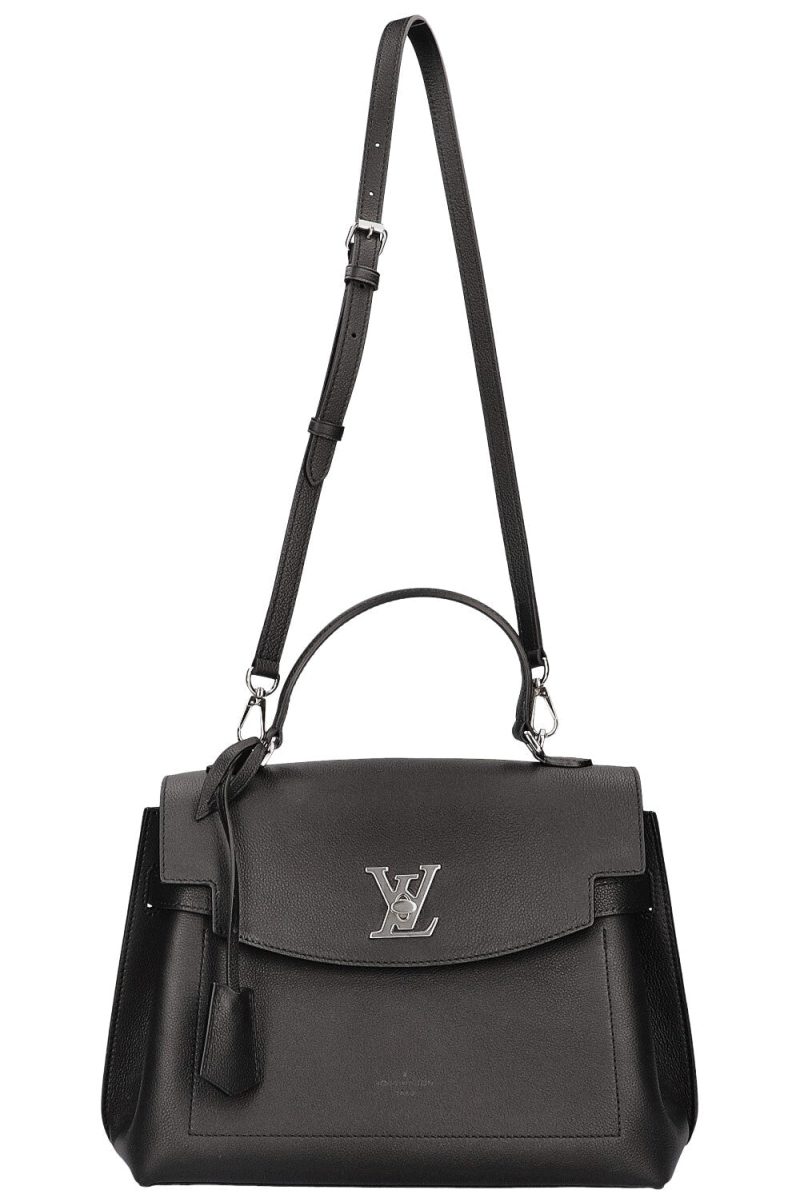 Louis Vuitton Lock Me Ever MM Handbag Black Leather - Image 2