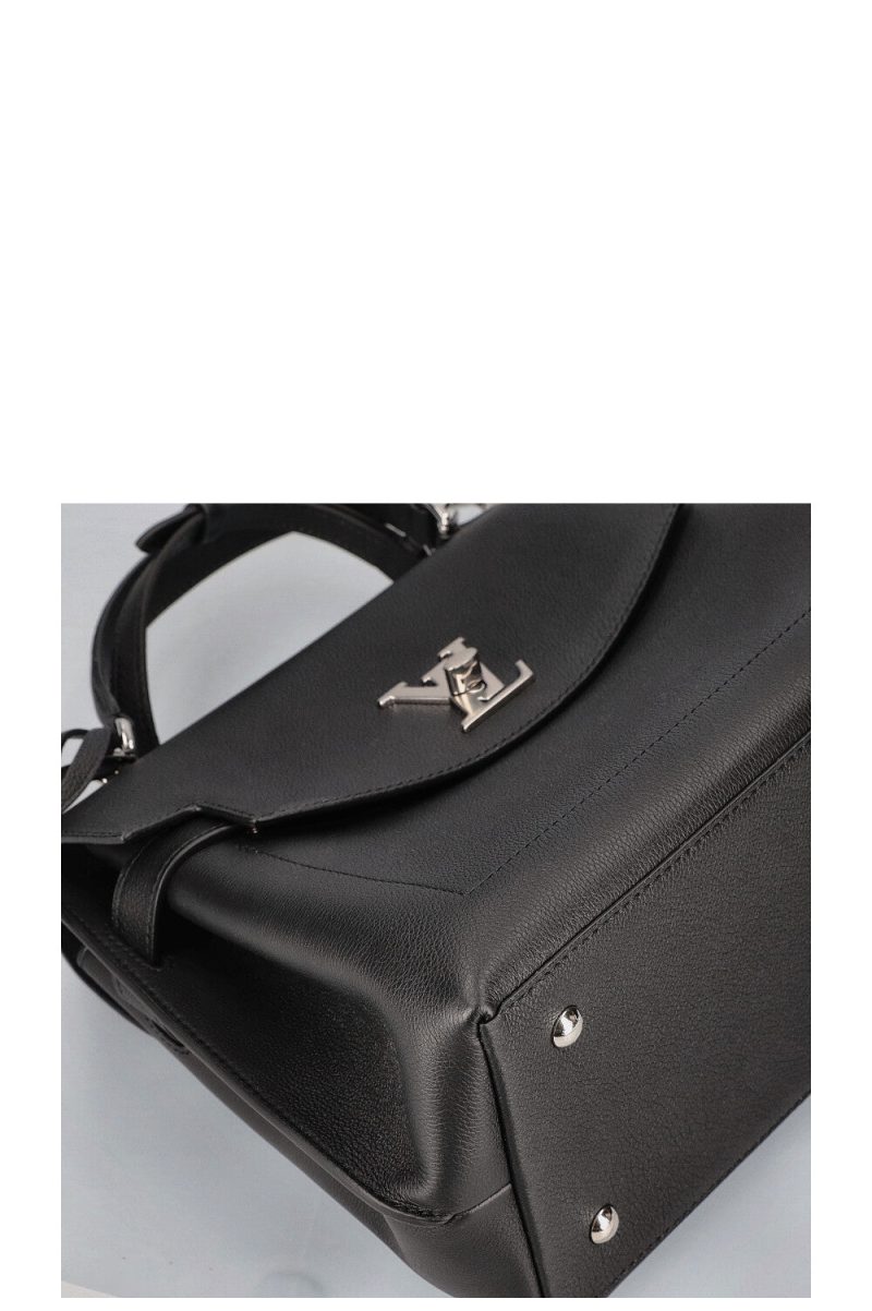 Louis Vuitton Lock Me Ever MM Handbag Black Leather - Image 7