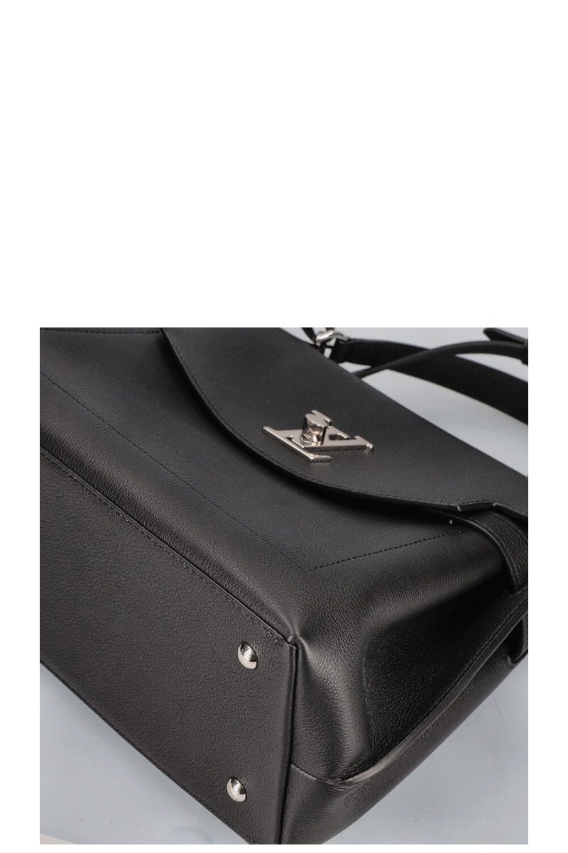 Louis Vuitton Lock Me Ever MM Handbag Black Leather - Image 8