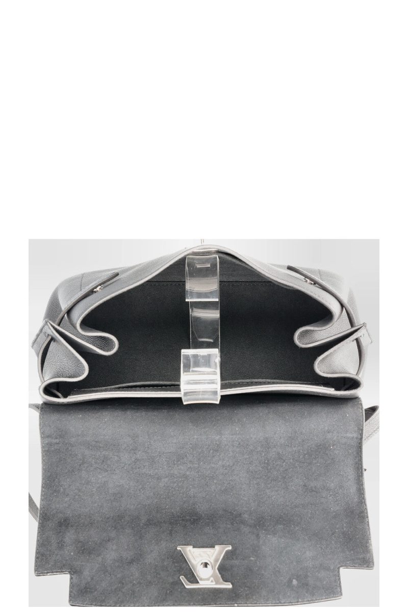Louis Vuitton Lock Me Ever MM Handbag Black Leather - Image 11