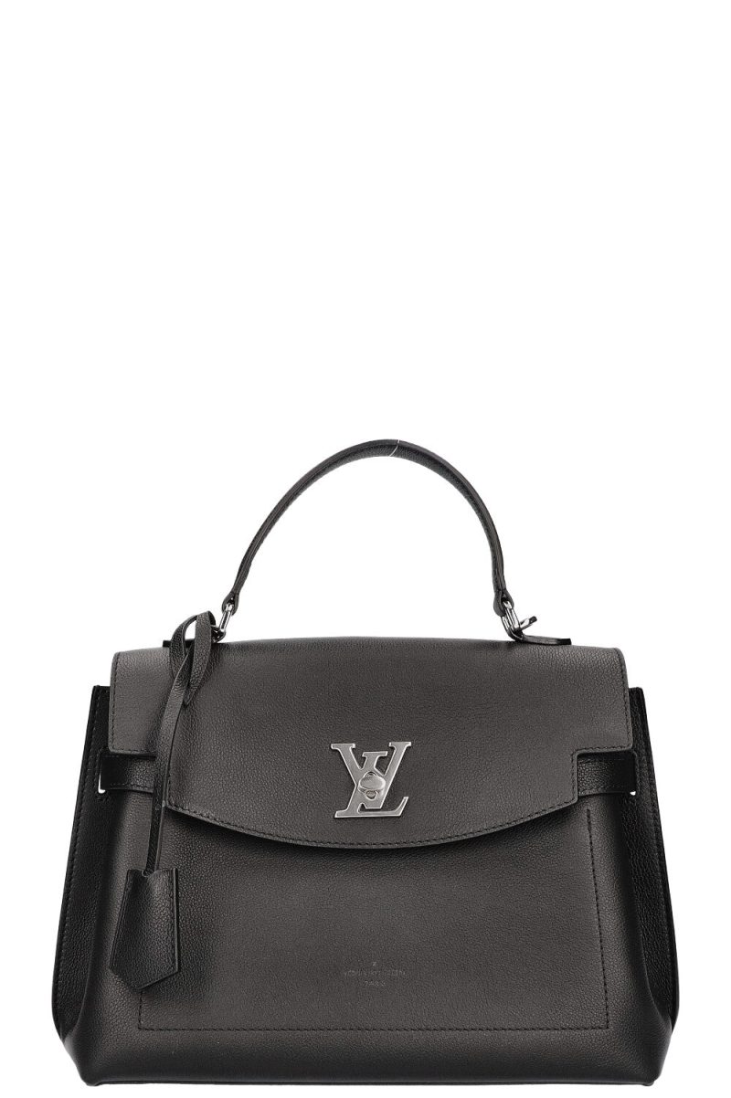 Louis Vuitton Lock Me Ever MM Handbag Black Leather - Image 12