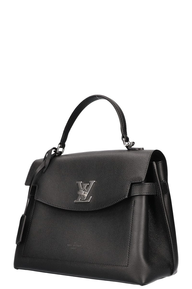 Louis Vuitton Lock Me Ever MM Handbag Black Leather - Image 6