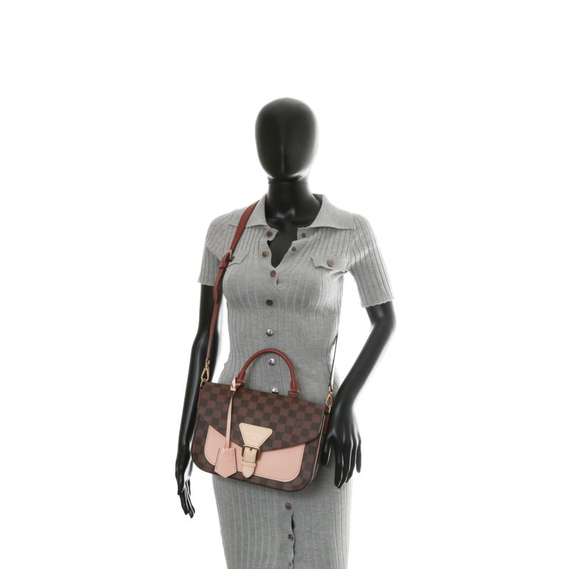 LOUIS VUITTON Beaumarchais Damier Ebene & Light Pink Top Handle - OUTLET FINAL SALE - Image 3