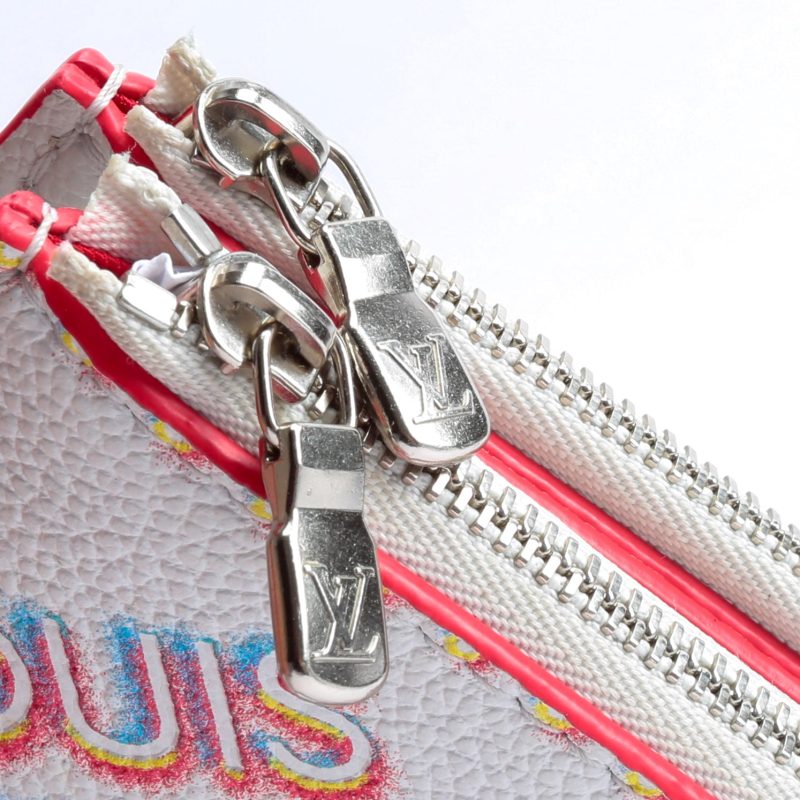 Louis Vuitton White Damier Spray Double Zipped Card Holder - Image 13