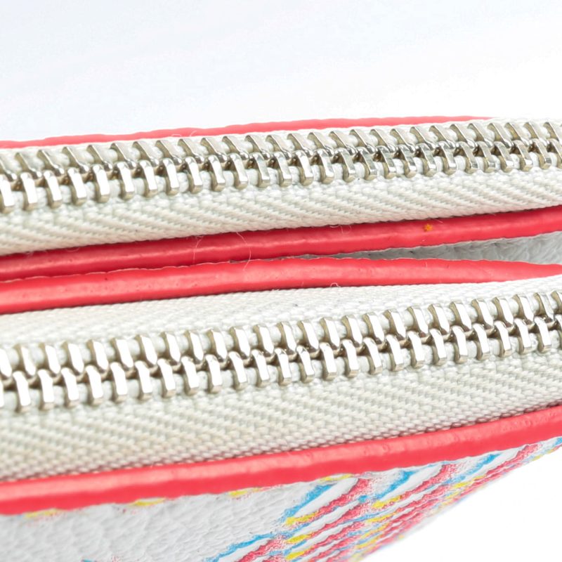 Louis Vuitton White Damier Spray Double Zipped Card Holder - Image 11