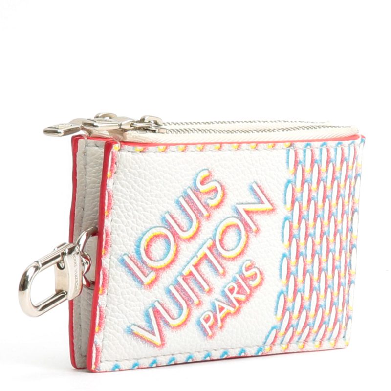 Louis Vuitton White Damier Spray Double Zipped Card Holder - Image 2