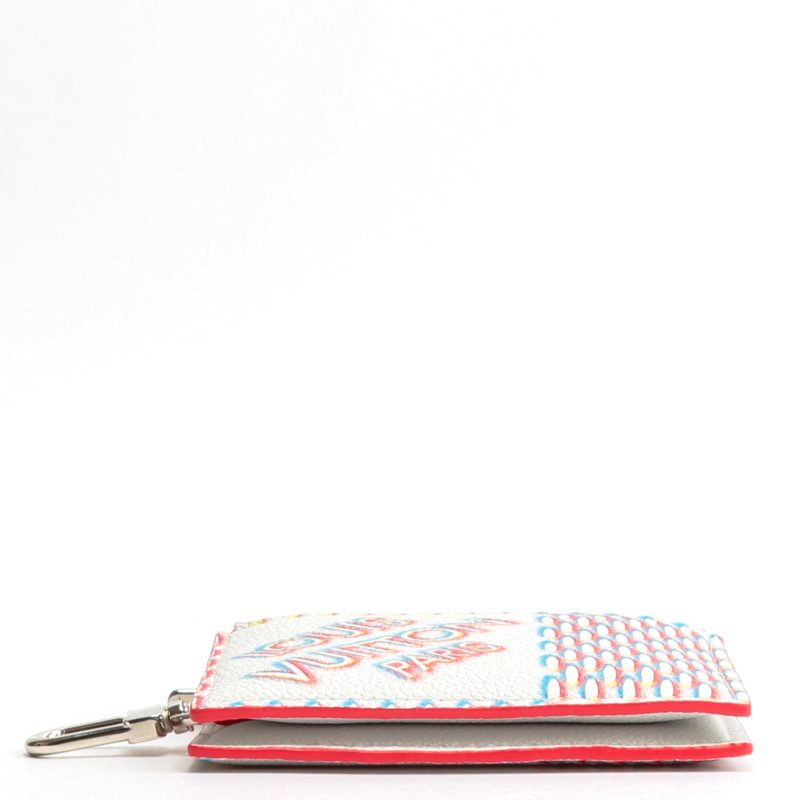 Louis Vuitton White Damier Spray Double Zipped Card Holder - Image 6