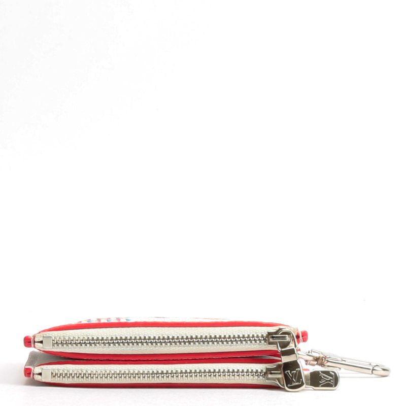 Louis Vuitton White Damier Spray Double Zipped Card Holder - Image 7