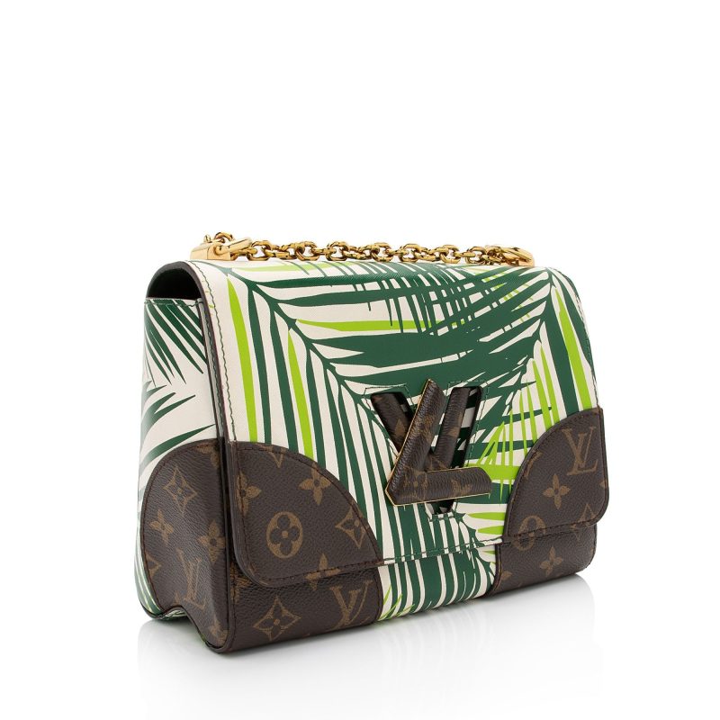 Louis Vuitton Coated Canvas Palm Twist MM Shoulder Bag (SHF-JaIdPa)