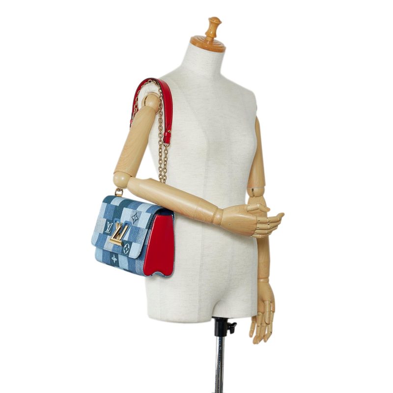 Louis Vuitton Damier Denim Patchwork Twist MM (SHG-HeRXdW) - Image 4