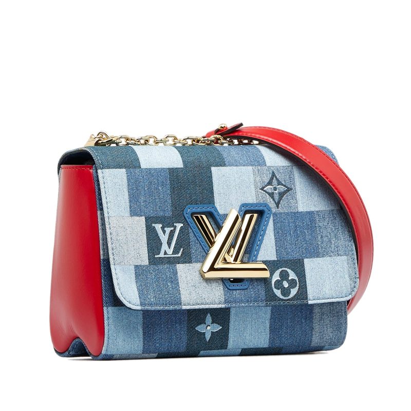 Louis Vuitton Damier Denim Patchwork Twist MM (SHG-HeRXdW)