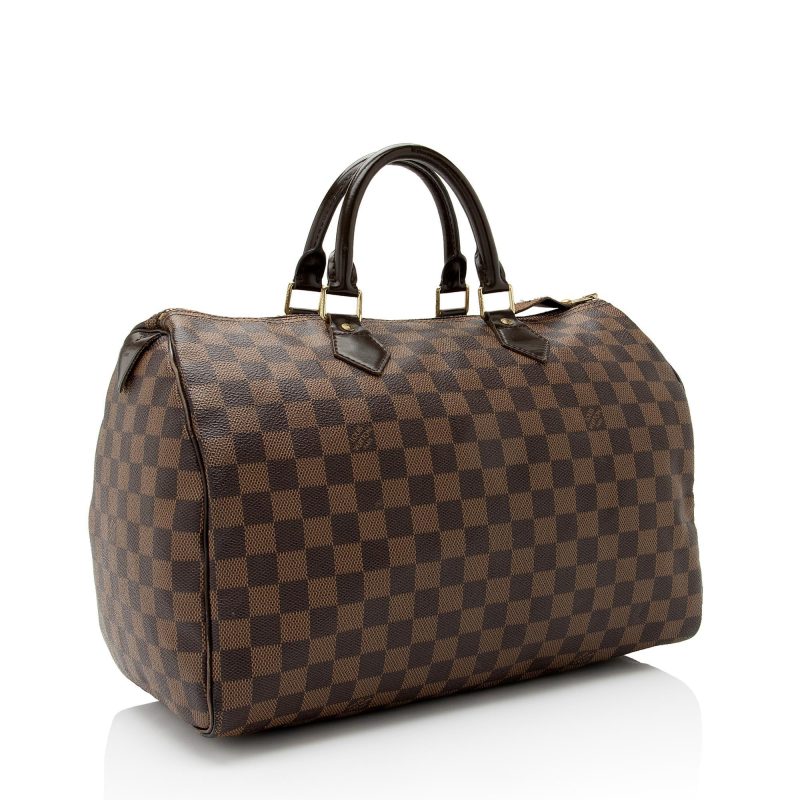 Louis Vuitton Damier Ebene Speedy 35 Satchel (SHF-ornY4j)