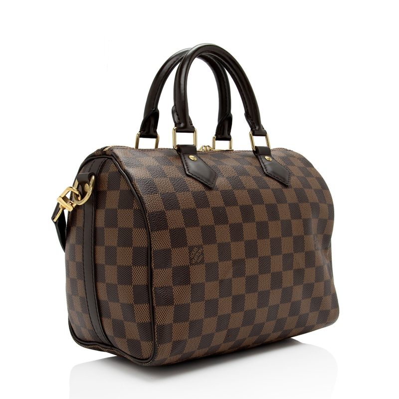 Louis Vuitton Damier Ebene Speedy Bandouliere 25 Satchel (SHF-El704A)
