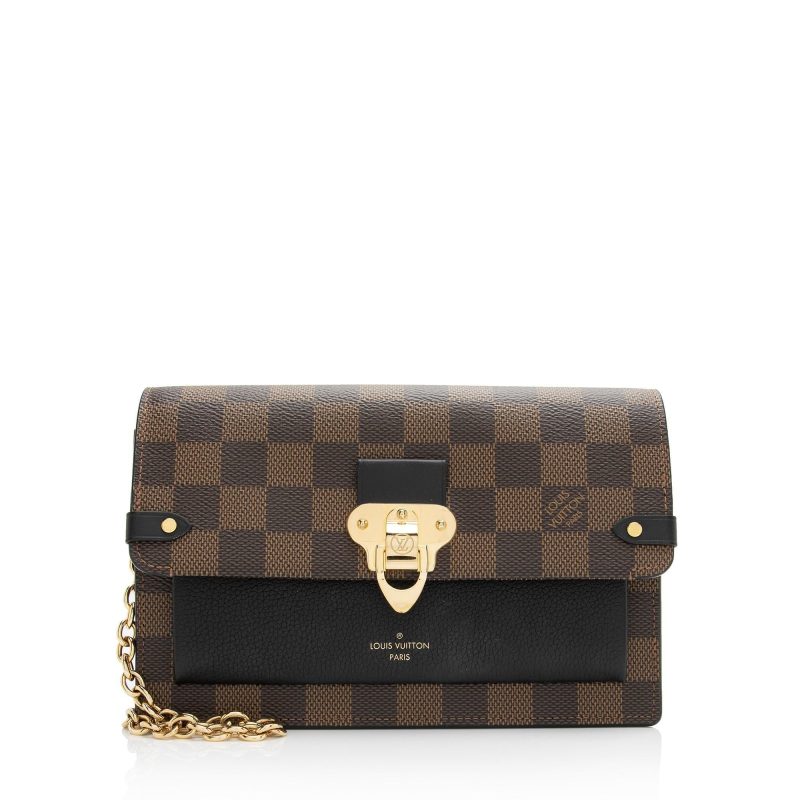 Louis Vuitton Damier Ebene Vavin Chain Wallet (SHF-Q7lkzh) - Image 15