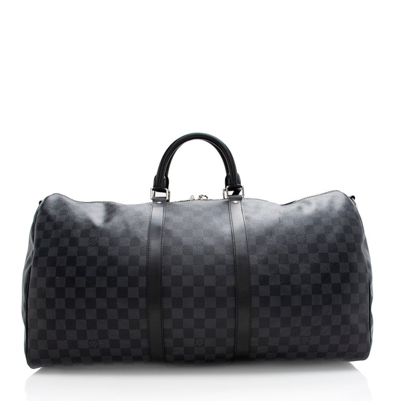 Louis Vuitton Damier Graphite Keepall Bandouliere 55 Duffel Bag (SHF-18775) - Image 2