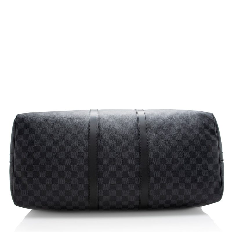 Louis Vuitton Damier Graphite Keepall Bandouliere 55 Duffel Bag (SHF-18775) - Image 3