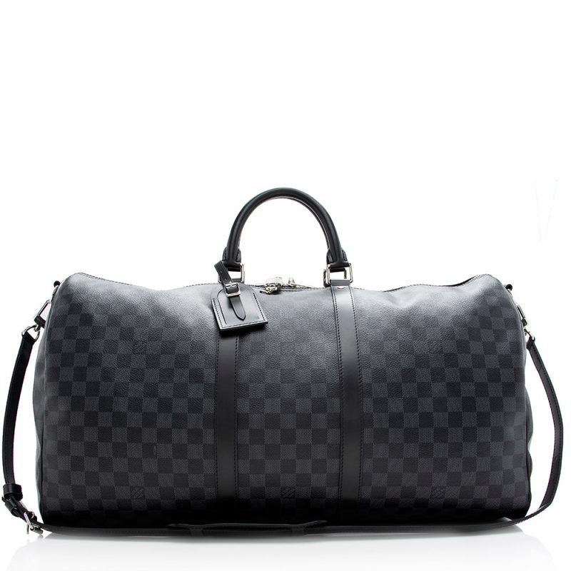 Louis Vuitton Damier Graphite Keepall Bandouliere 55 Duffel Bag (SHF-18775) - Image 13