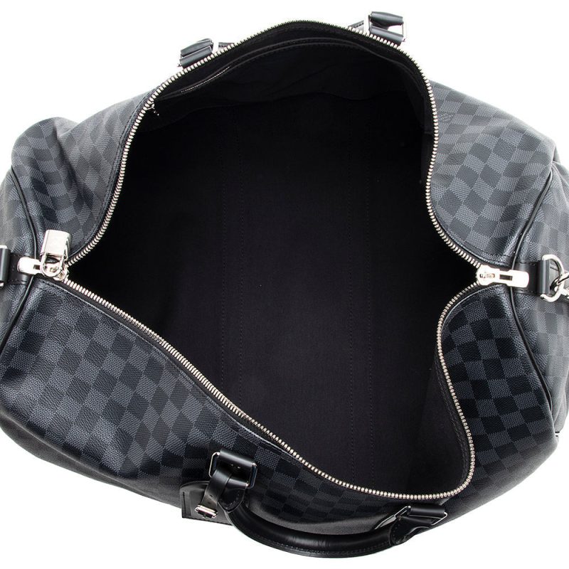 Louis Vuitton Damier Graphite Keepall Bandouliere 55 Duffel Bag (SHF-18775) - Image 6