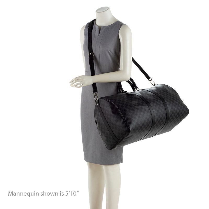 Louis Vuitton Damier Graphite Keepall Bandouliere 55 Duffel Bag (SHF-18775) - Image 4