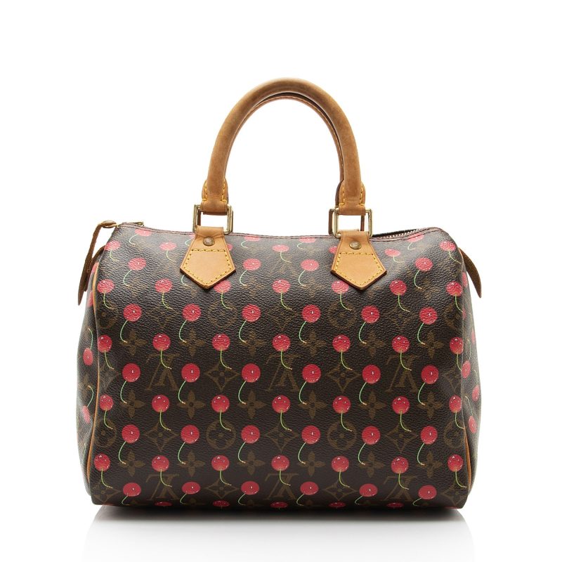Louis Vuitton Limited Edition Monogram Canvas Cerises Speedy 25 Satchel (SHF-CSMshZ) - Image 2
