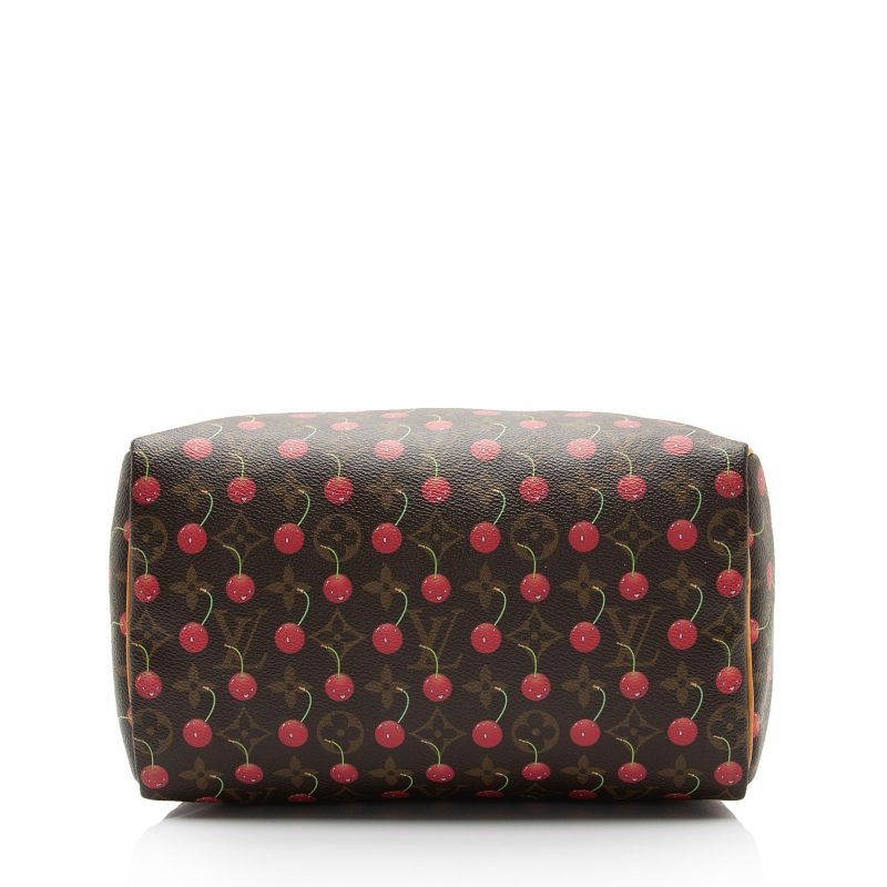 Louis Vuitton Limited Edition Monogram Canvas Cerises Speedy 25 Satchel (SHF-CSMshZ) - Image 3
