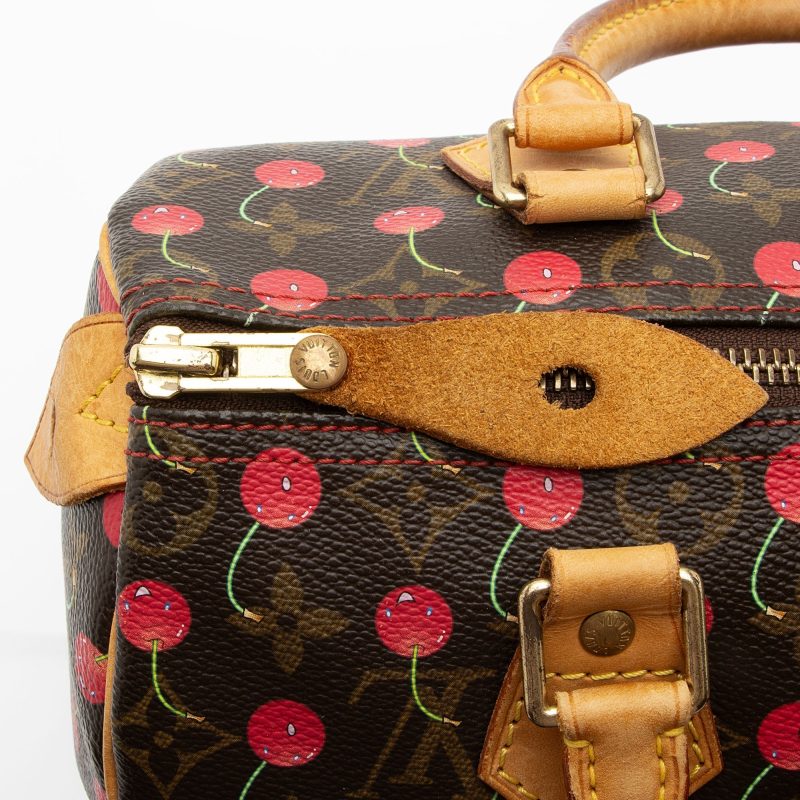 Louis Vuitton Limited Edition Monogram Canvas Cerises Speedy 25 Satchel (SHF-CSMshZ) - Image 8