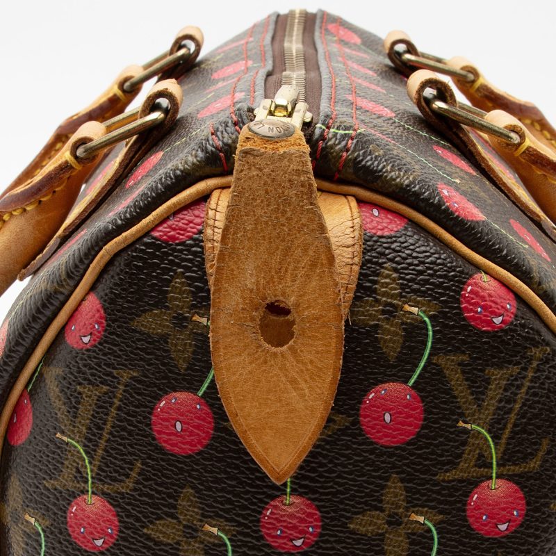 Louis Vuitton Limited Edition Monogram Canvas Cerises Speedy 25 Satchel (SHF-CSMshZ) - Image 19