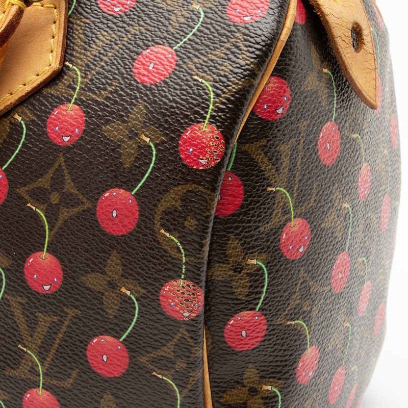 Louis Vuitton Limited Edition Monogram Canvas Cerises Speedy 25 Satchel (SHF-CSMshZ) - Image 16