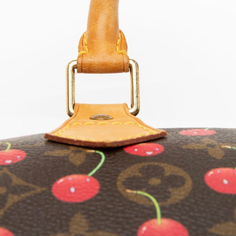 Louis Vuitton Limited Edition Monogram Canvas Cerises Speedy 25 Satchel (SHF-CSMshZ) - Image 17