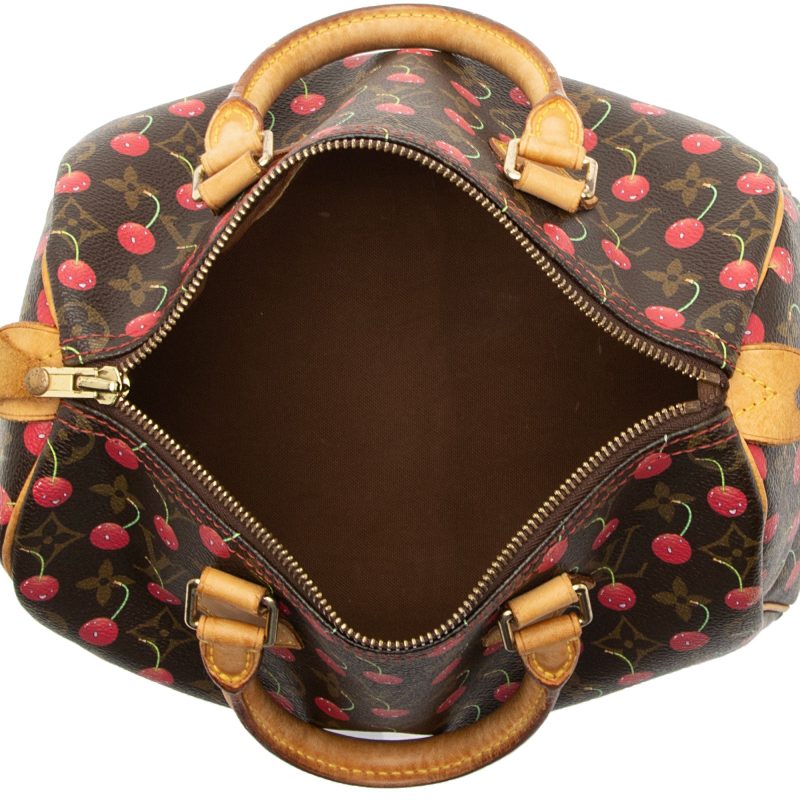 Louis Vuitton Limited Edition Monogram Canvas Cerises Speedy 25 Satchel (SHF-CSMshZ) - Image 6