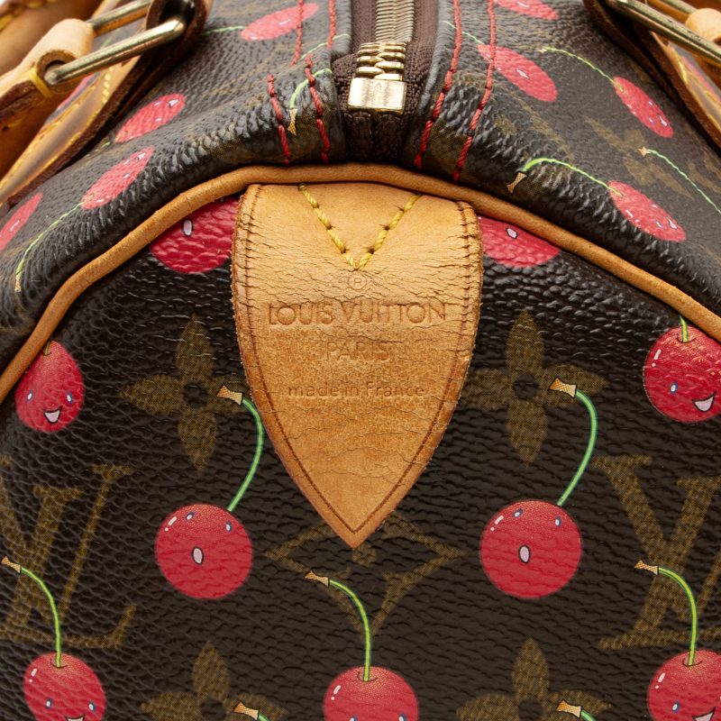 Louis Vuitton Limited Edition Monogram Canvas Cerises Speedy 25 Satchel (SHF-CSMshZ) - Image 7
