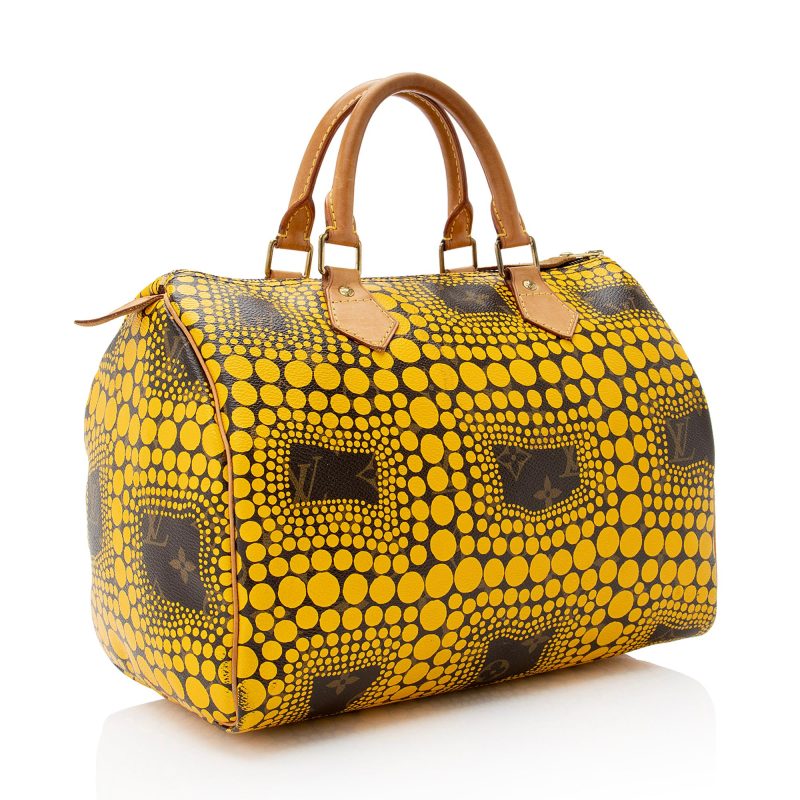 Louis Vuitton Limited Edition Monogram Canvas Kusama Speedy 30 Satchel (SHF-22942)