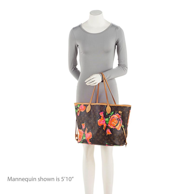 Louis Vuitton Limited Edition Monogram Canvas Roses Neverfull MM Tote (SHF-08P0EY) - Image 4