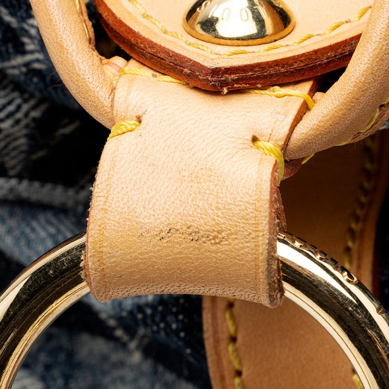 Louis Vuitton Limited Edition Monogram Denim Porte Epaule Raye GM Satchel (SHF-18305) - Image 13