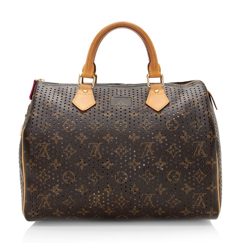 Louis Vuitton Limited Edition Monogram Canvas Perforated Speedy 30 Satchel (SHF-20760) - Image 2