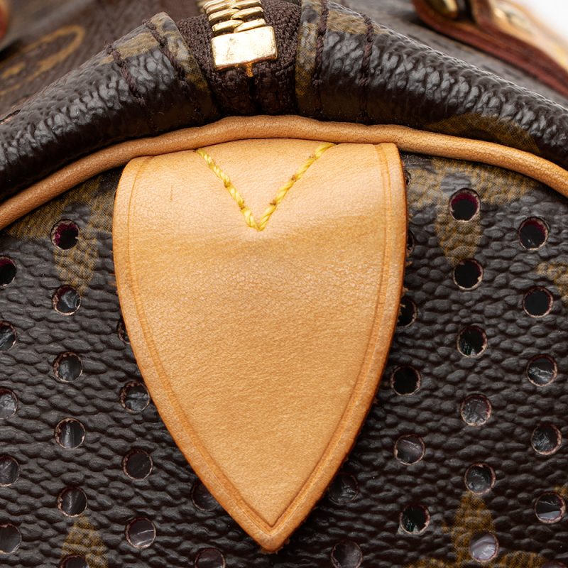 Louis Vuitton Limited Edition Monogram Canvas Perforated Speedy 30 Satchel (SHF-20760) - Image 9