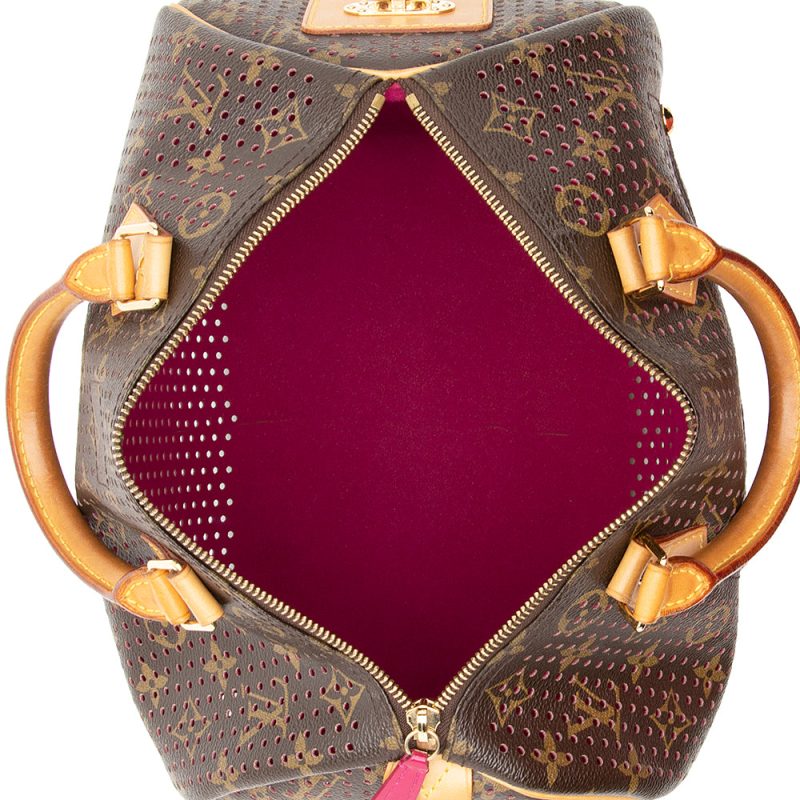 Louis Vuitton Limited Edition Monogram Canvas Perforated Speedy 30 Satchel (SHF-20760) - Image 6