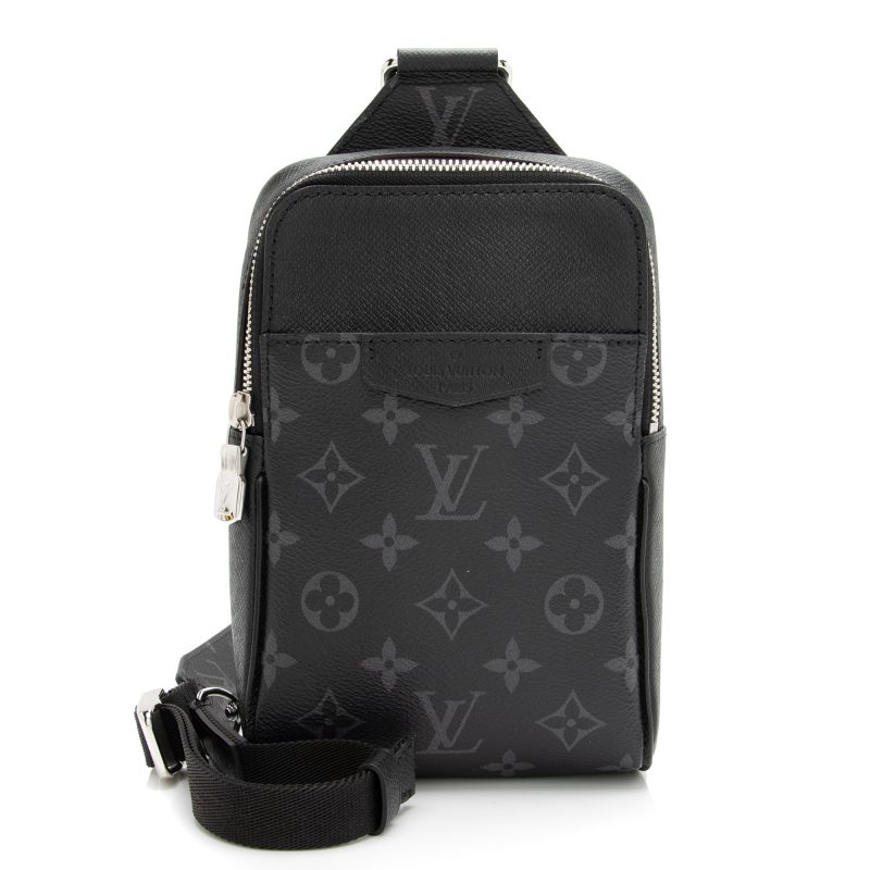 Louis Vuitton Monogram Eclipse Taiga Leather Taigarama Outdoor Sling Bag (SHF-23939) - Image 9