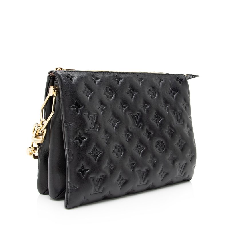 Louis Vuitton Monogram Embossed Lambskin Coussin PM Shoulder Bag (SHF-23655)