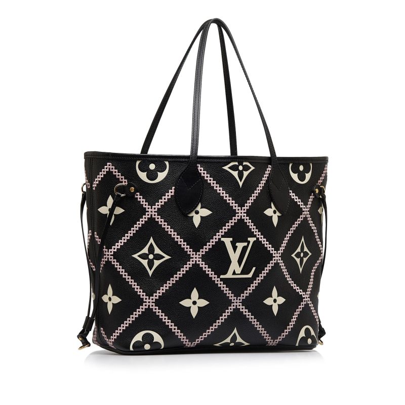 Louis Vuitton Monogram Empreinte Giant Broderies Neverfull MM (SHG-xRWoVc)
