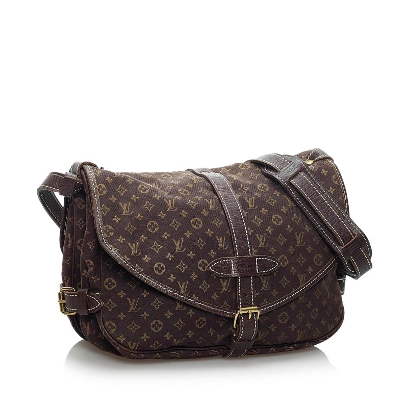 Louis Vuitton Monogram Mini Lin Saumur 30 (SHG-34256)