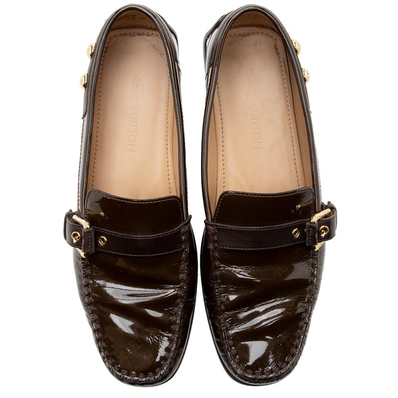 Louis Vuitton Monogram Patent Leather Loafers - Size 10 / 40 (SHF-18835) - Image 3