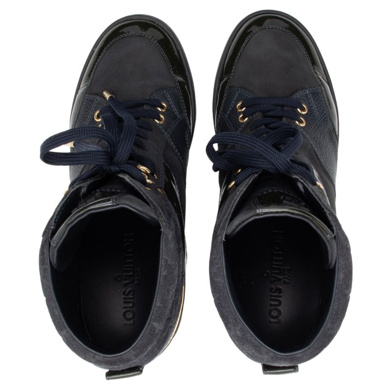 Louis Vuitton Monogram Suede Millenium Wedge Sneakers - Size 8 / 38 (SHF-Bhh7EF) - Image 3