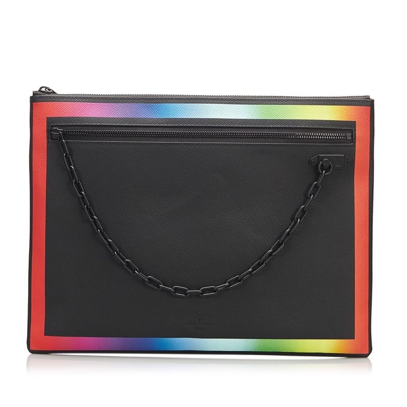 Louis Vuitton Taiga Rainbow Pochette A4 (SHG-36906) - Image 9