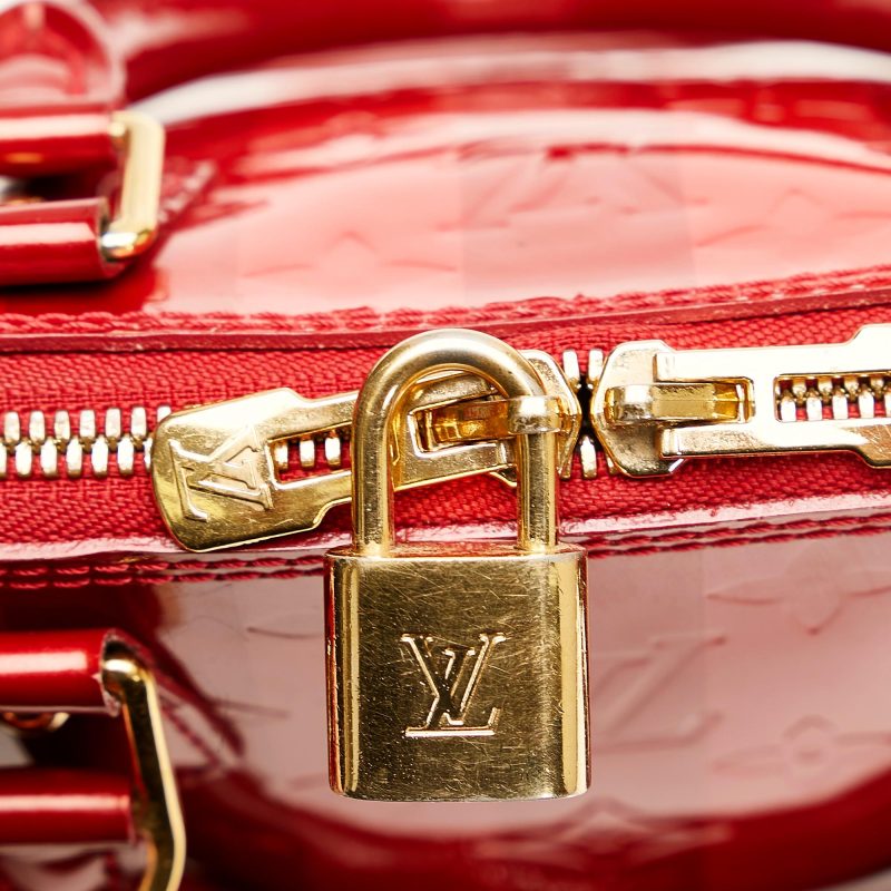 Louis Vuitton Vernis Rayures Alma BB (SHG-37060) - Image 9