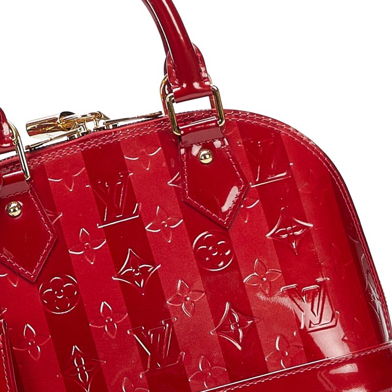 Louis Vuitton Vernis Rayures Alma BB (SHG-0Gjotx) - Image 10