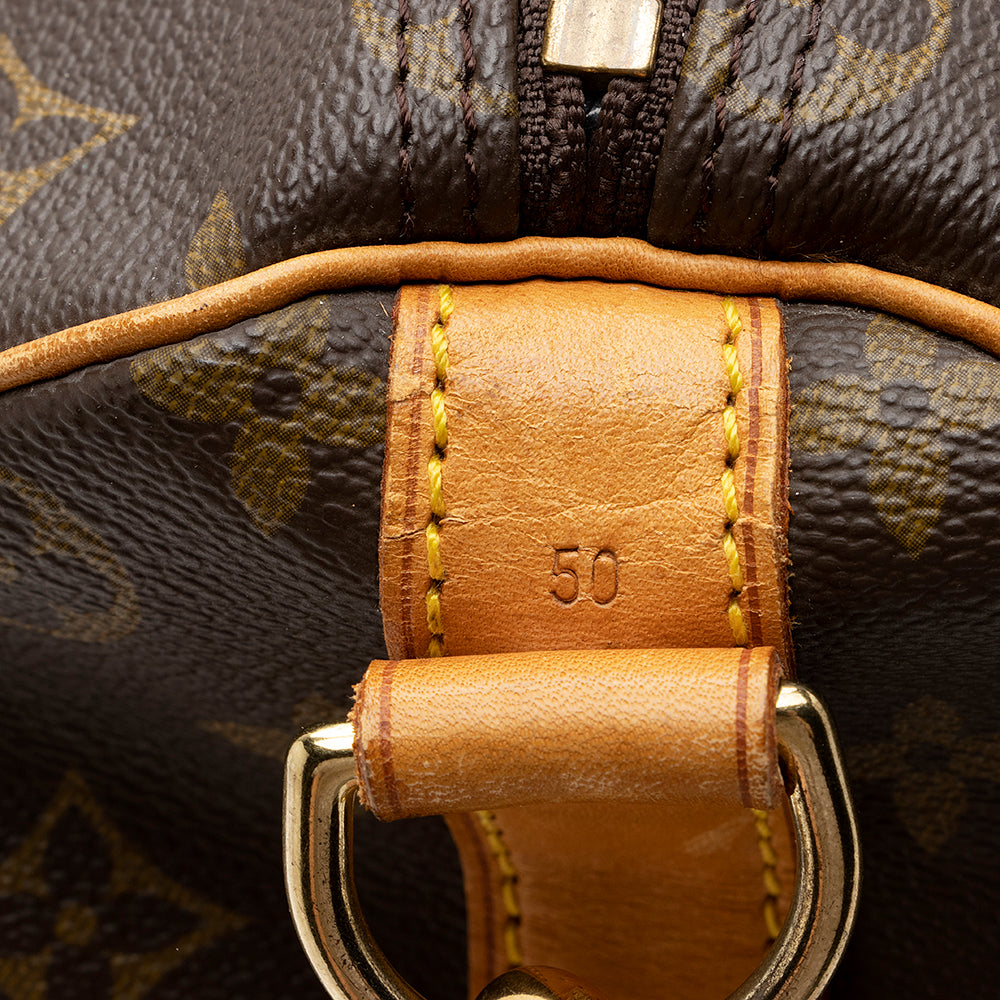 Louis Vuitton Vintage Monogram Canvas Keepall Bandouliere 50 Duffle Bag (SHF-20813) - Image 17